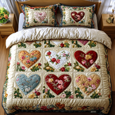 Heart 3-Piece Quilted Bedding Set