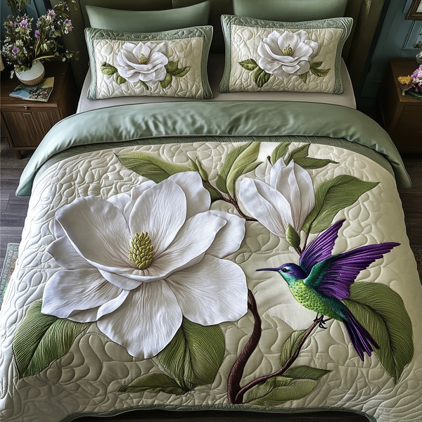 Pure Magnolia 3-Piece Quilted Bedding Set