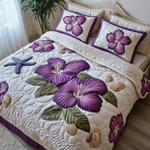 Hibiscus 3-Piece Quilted Bedding Set