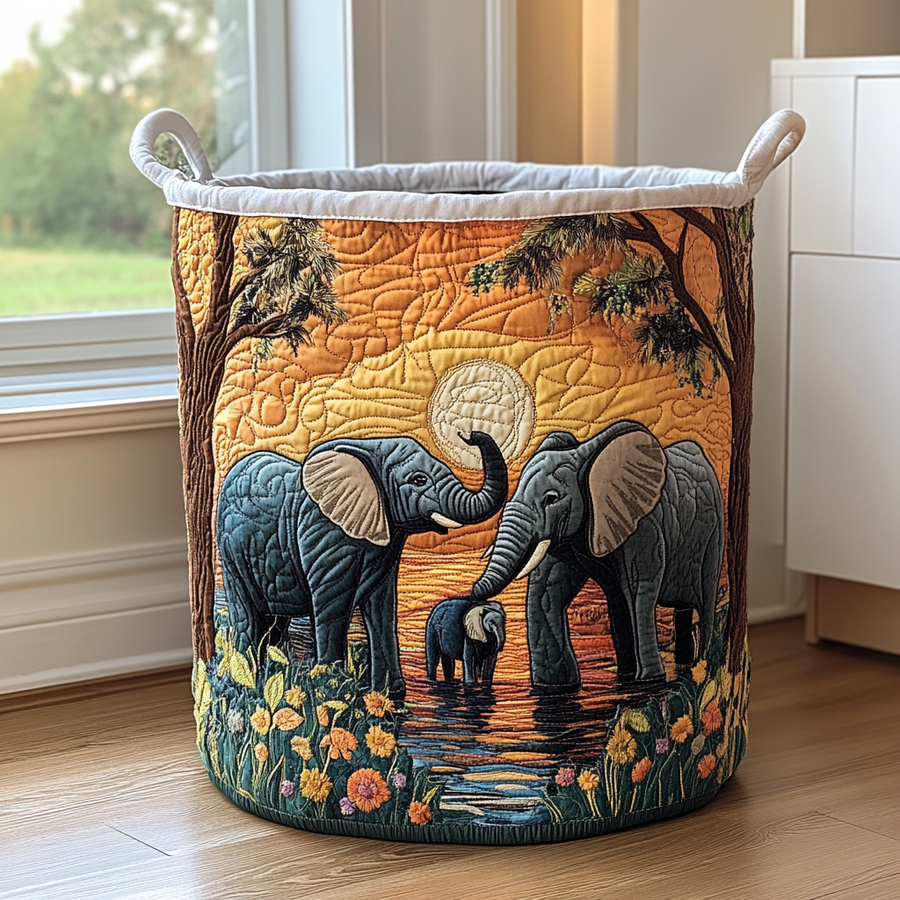 Clara & Owen quilted laundry basket
