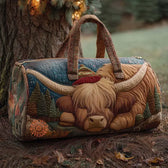 Bramble Highland Cow at Rest Quilted Duffle