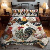 Chicken Quilted Bedding Set