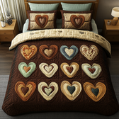 Heart 3-Piece Quilted Bedding Set
