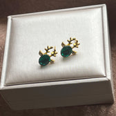 Festive Reindeer Crystal Earrings