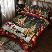 Santa's Night Sleigh Ride 3-Piece Quilted Bedding Set