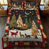 Santa's Night Sleigh Ride 3-Piece Quilted Bedding Set