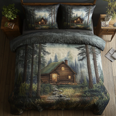 Log Cabin 3-Piece Quilted Bedding Set