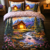 Log Cabin 3-Piece Quilted Bedding Set