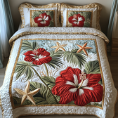 Hibiscus 3-Piece Quilted Bedding Set
