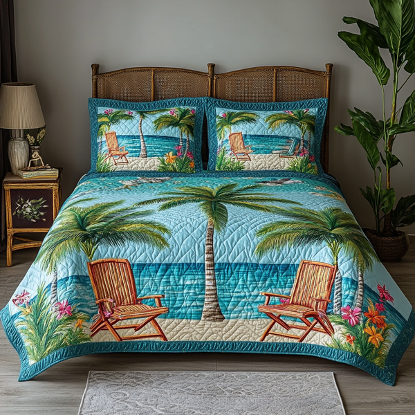 Shore Break 3-Piece Quilted Bedding Set