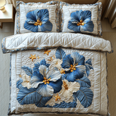 Hibiscus 3-Piece Quilted Bedding Set