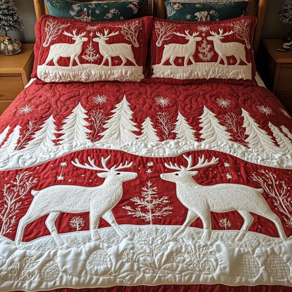 Christmas 3-Piece Quilted Bedding Set