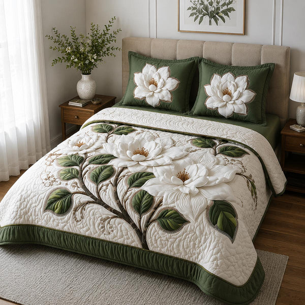 Southern Bloom 3-Piece Quilted Bedding Set