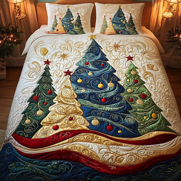 Starlit Holiday Breeze 3-Piece Quilted Bedding Set