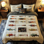 Fishing 3-Piece Quilted Bedding Set
