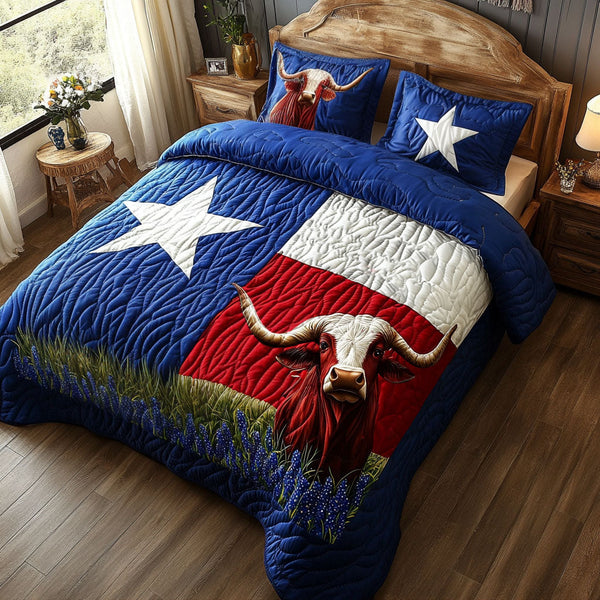 Texas Pride 3-Piece Quilted Bedding Set