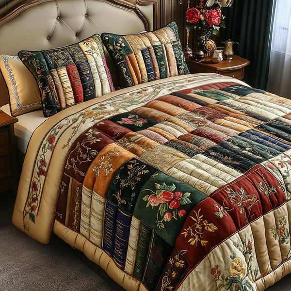 The Bookworms Retreat 3-Piece Quilted Bedding Set