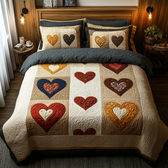 Heart 3-Piece Quilted Bedding Set