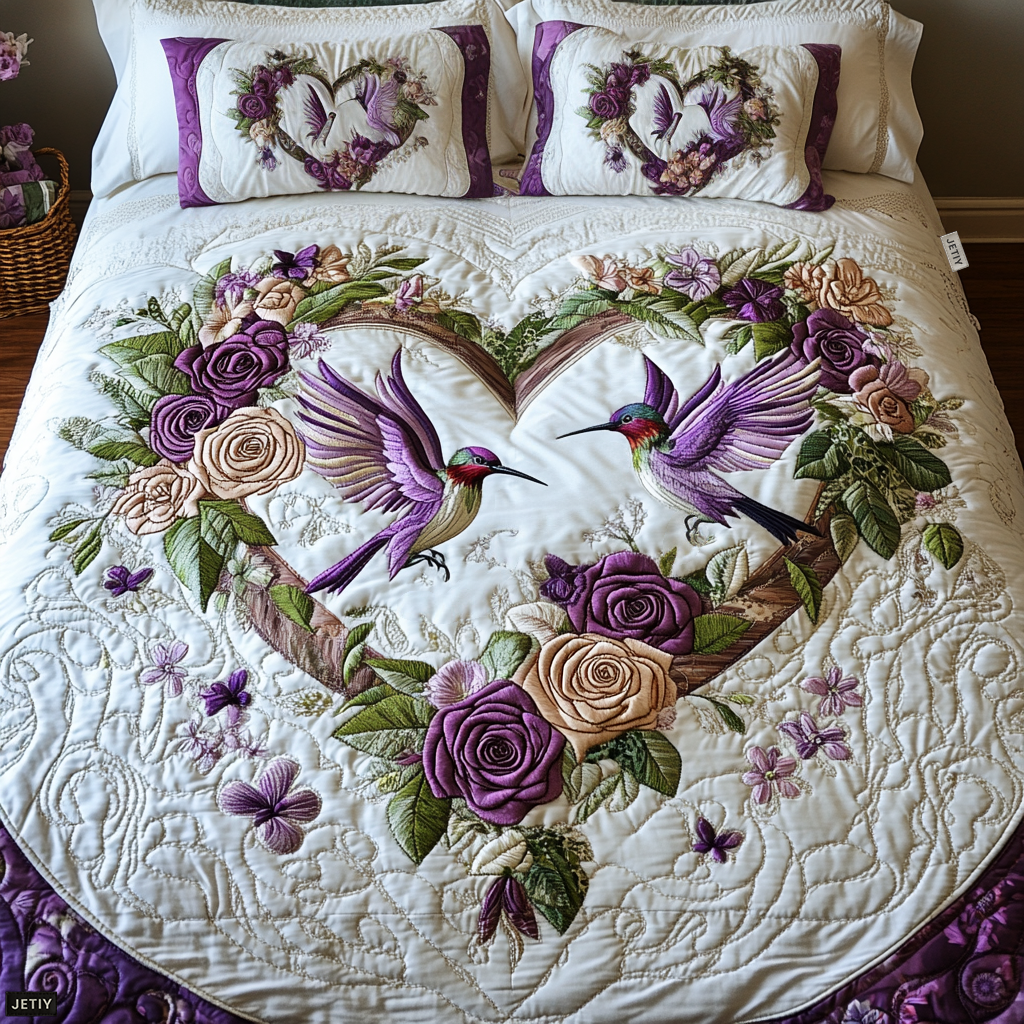Petal Pair 3-Piece Quilted Bedding Set