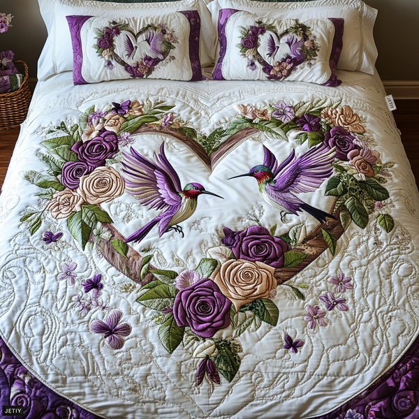Petal Pair 3-Piece Quilted Bedding Set