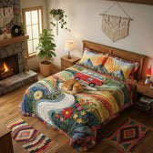 Vintage Wanderlust 3-Piece Quilted Bedding Set