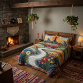 Vintage Wanderlust 3-Piece Quilted Bedding Set