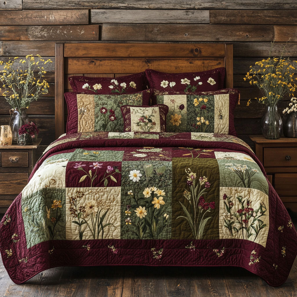 Wildflower Dreams 3-Piece Quilted Bedding Set