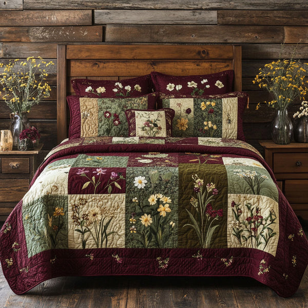 Wildflower Dreams 3-Piece Quilted Bedding Set