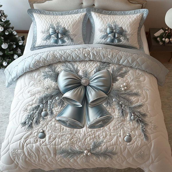 Yuletide Bell Glow 3-Piece Quilted Bedding Set