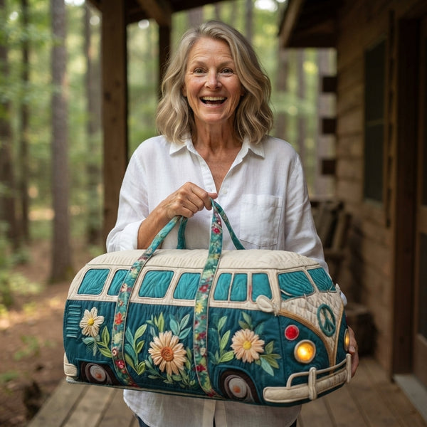 Customer holding the duffle
