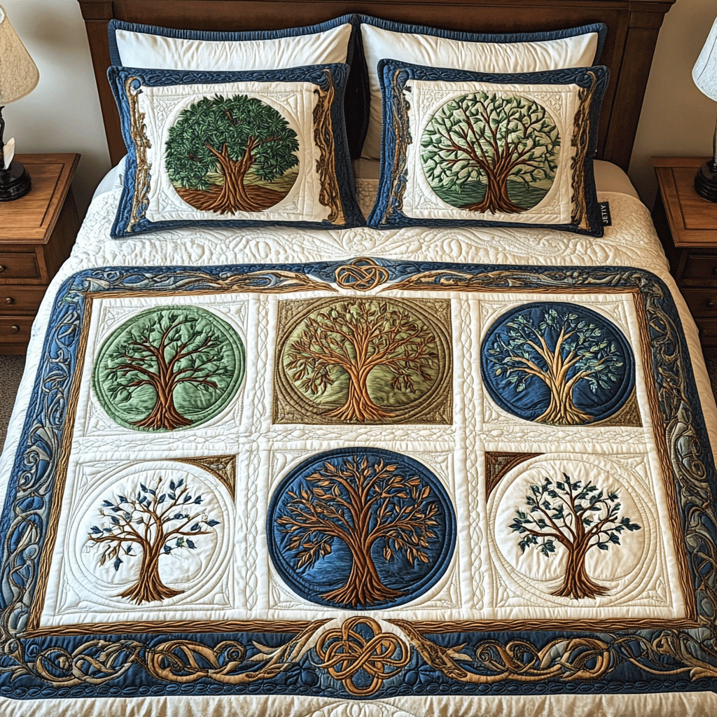 Ethereal Forest Quilt 3-Piece Quilted Bedding Set