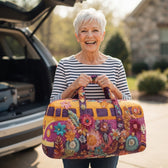 Customer holding the duffle