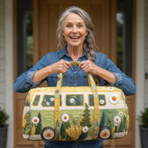 Customer holding the duffle