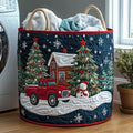 Christmas Cabin Pickup Laundry Basket