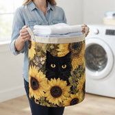 Carrying the basket with folded laundry