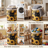 Four ways to use the basket: laundry, cozy blankets, little treasures, yarn & crafts
