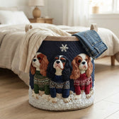 The basket in a bedroom