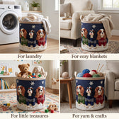 Four ways to use the basket: laundry, cozy blankets, little treasures, yarn & crafts