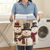 Carrying the basket with folded laundry
