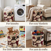 Four ways to use the basket: laundry, cozy blankets, little treasures, yarn & crafts