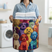 Carrying the basket with folded laundry