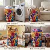 Four ways to use the basket: laundry, cozy blankets, little treasures, yarn & crafts