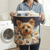 Carrying the basket with folded laundry