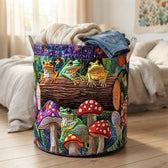 The basket in a bedroom