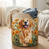 The basket in a bedroom
