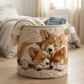 The basket in a bedroom
