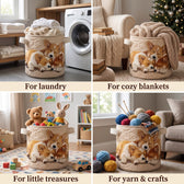 Four ways to use the basket: laundry, cozy blankets, little treasures, yarn & crafts