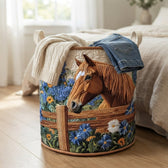 The basket in a bedroom