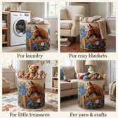 Four ways to use the basket: laundry, cozy blankets, little treasures, yarn & crafts