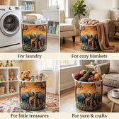Four ways to use the basket: laundry, cozy blankets, little treasures, yarn & crafts